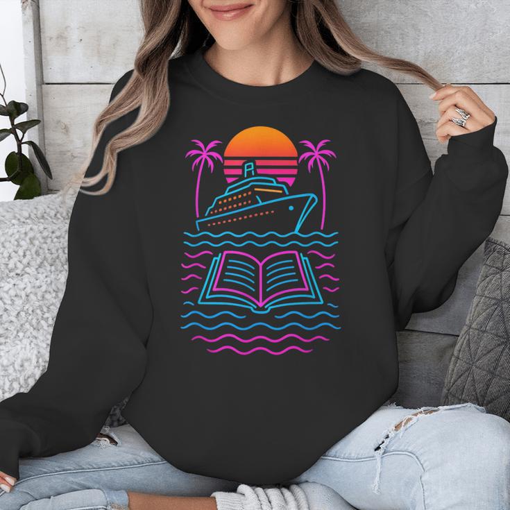 Cruise Ship Vacations Reading Book Lovers Sunset Unisex Sweatshirt