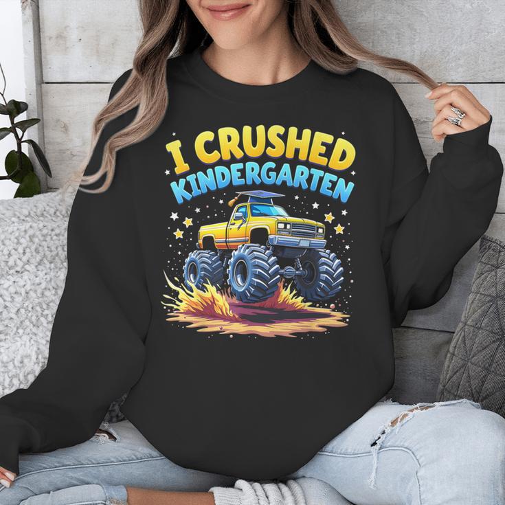 I Crushed Kindergarten Monster Truck Graduation Boys Kids Unisex Sweatshirt