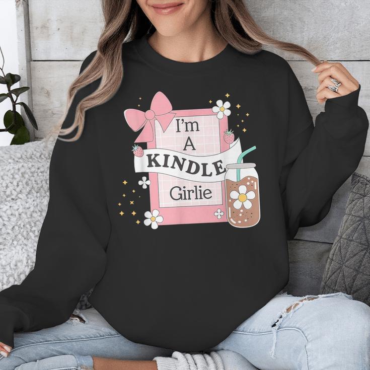 Cute Bookish Kindle Girlie Nerdy Read Book Lover Girl Women Unisex Sweatshirt