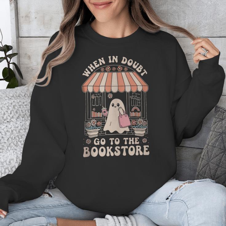 Cute Bookstore Ghost Retro Women Book Lovers Unisex Sweatshirt