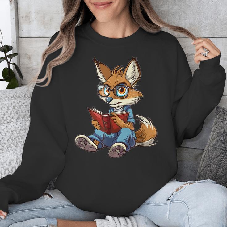 Cute Coyote With Book I Kids Coyote Unisex Sweatshirt