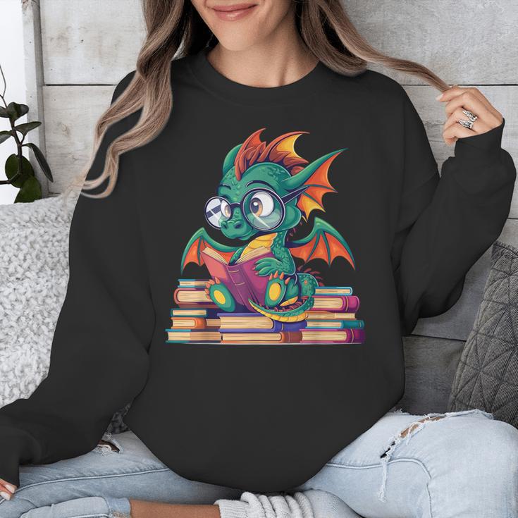 Cute Dragon Reading a Book Bookworm For Men Women Kid Unisex Sweatshirt Cute Dragon Reading a Book Bookworm For Men Women Kid Unisex Sweatshirt