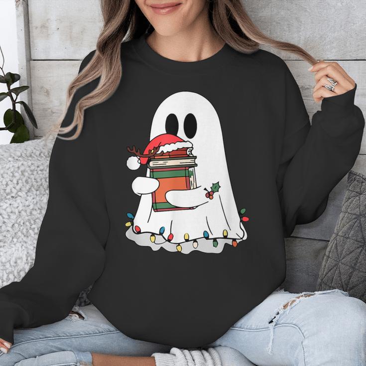 Cute Ghost Holding Books Bookish Christmas Unisex Sweatshirt Cute Ghost Holding Books Bookish Christmas Unisex Sweatshirt