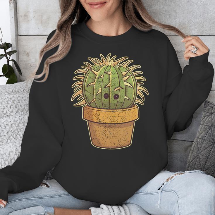 Cute Golden Barrel Cactus Introvert Distressed Unisex Sweatshirt Cute Golden Barrel Cactus Introvert Distressed Unisex Sweatshirt