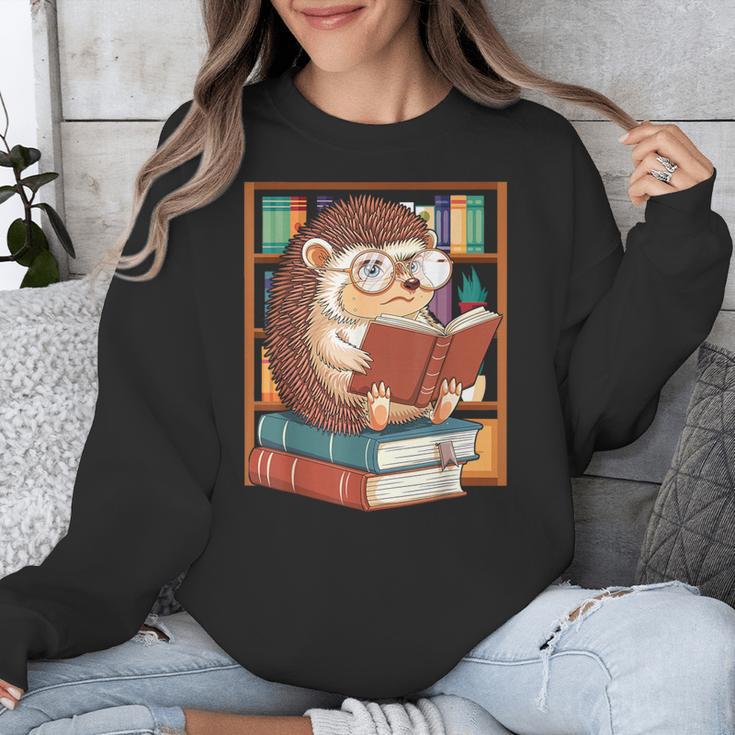 Cute Hedgehog Book Nerd Unisex Sweatshirt