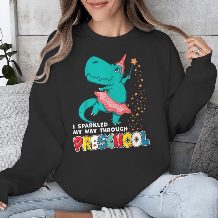 Cute Magical Ballerina Dino Unicorn Preschool Graduation Unisex Sweatshirt