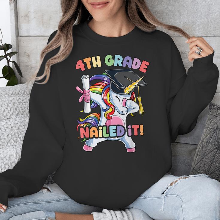 Dabbing 4th Grade Unicorn Graduation Class Of 2021 Nailed It Unisex Sweatshirt
