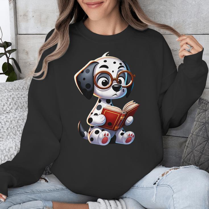 Dalmatian Reading a Book Dog Unisex Sweatshirt