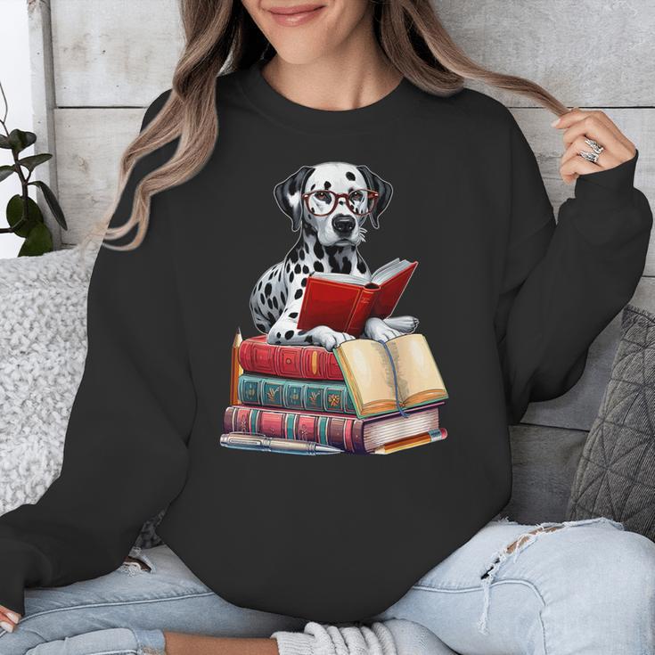 Dalmatian Reading Books Matching Bookworm Readers Librarian Unisex Sweatshirt