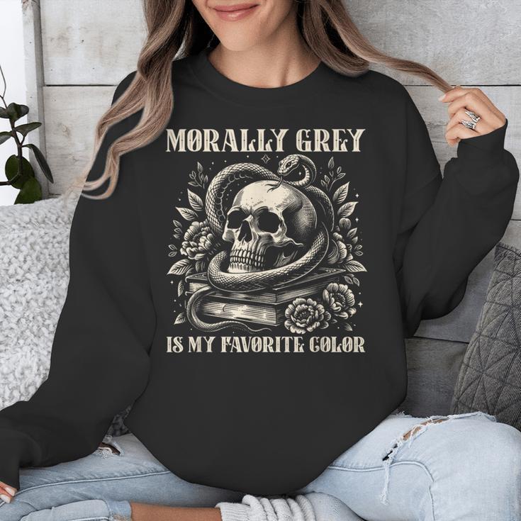 Dark Romance Book Villain Morally Grey Is My Favorite Color Unisex Sweatshirt