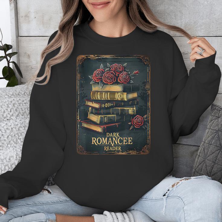 Dark Romance Reader Vintage Floral Book Lover Unisex Sweatshirt