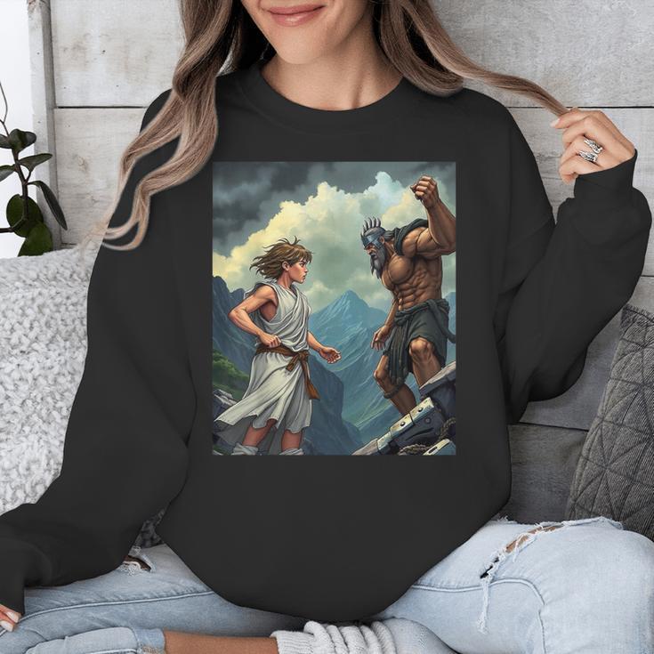 David And Goliath Bible Book Of Samuel King David Comic Unisex Sweatshirt