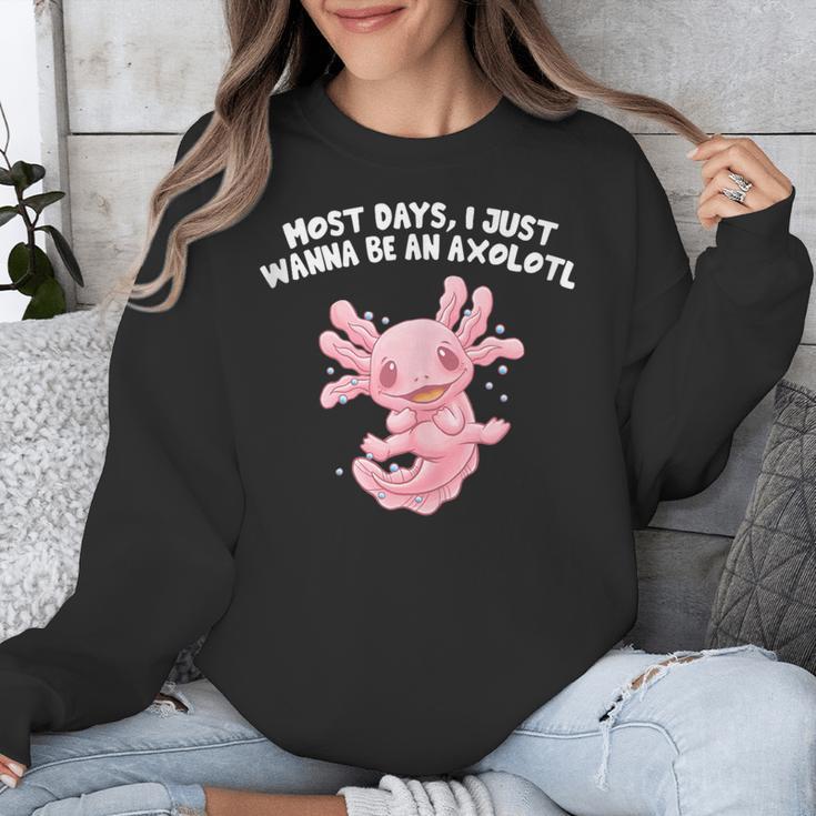 Most Days I Just Wanna Be An Axolotl Salamander Introvert Unisex Sweatshirt