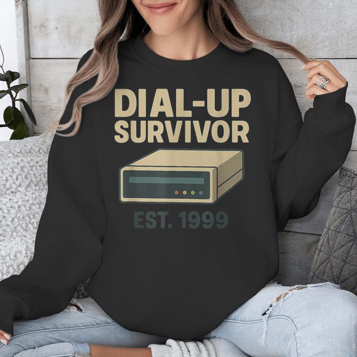 Dial Up Survivor Retro 90s Internet Nostalgia Unisex Sweatshirt
