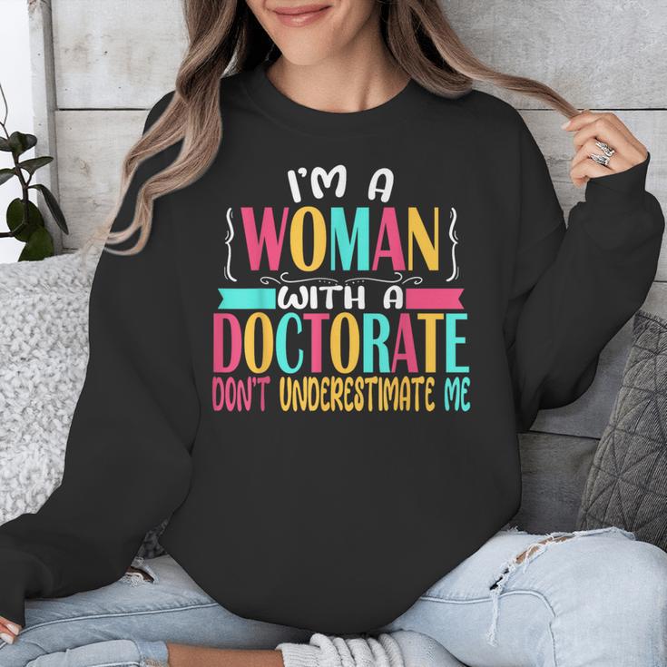 Doctorate Degree PhD Graduation PsyD Woman EdD Psychology Unisex Sweatshirt