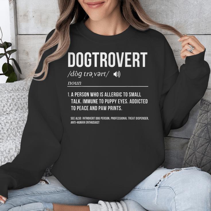 Dog Definition Introvert Dog Lover Dogtrovert Unisex Sweatshirt