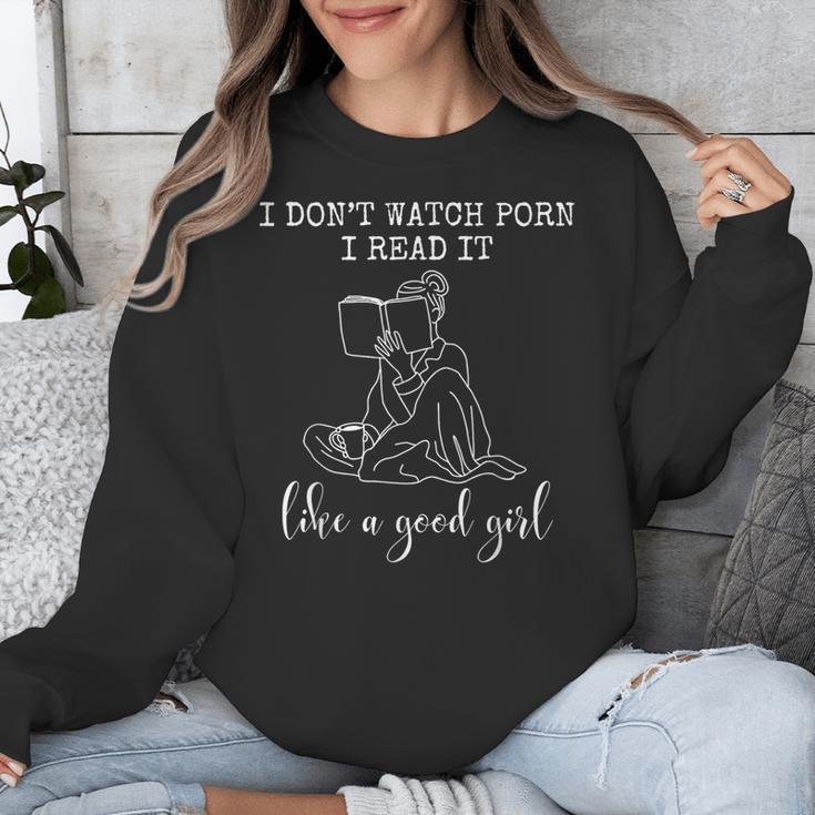 I Don't Watch Porn I Read It Like A Good Girl Reading Book Unisex Sweatshirt