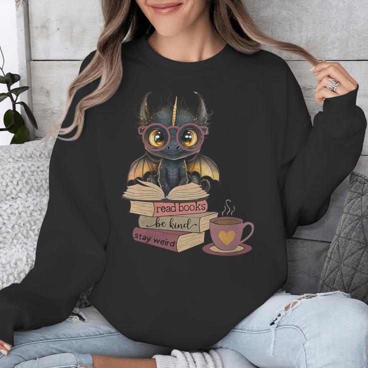 Dragon Read Books Be Kind Stay Weird Book Lover Unisex Sweatshirt Dragon Read Books Be Kind Stay Weird Book Lover Unisex Sweatshirt