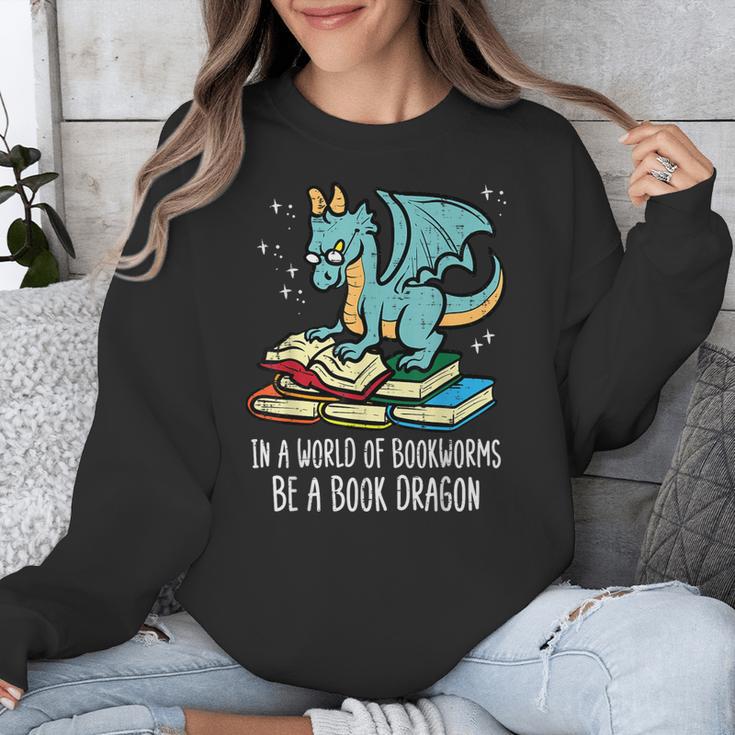 Be A Dragon Read Reading Book Librarian Men Women Kids Unisex Sweatshirt