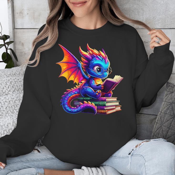 Dragon Reading a Book Bookworm Book Lover Unisex Sweatshirt Dragon Reading a Book Bookworm Book Lover Unisex Sweatshirt