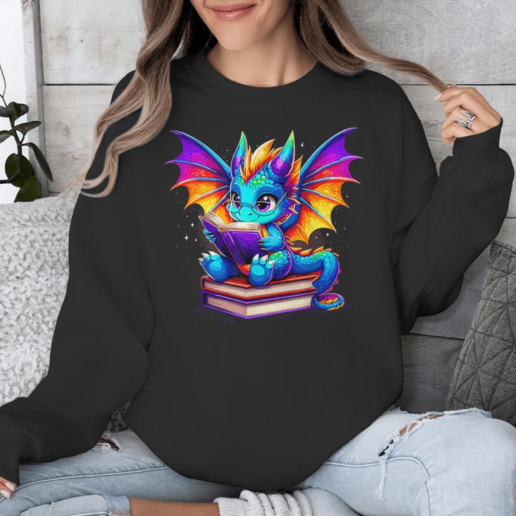 Dragon Reading a Book Bookworm Book Unisex Sweatshirt Dragon Reading a Book Bookworm Book Unisex Sweatshirt