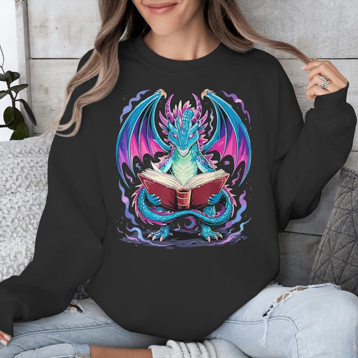 Dragon Reading Book Lover Unisex Sweatshirt