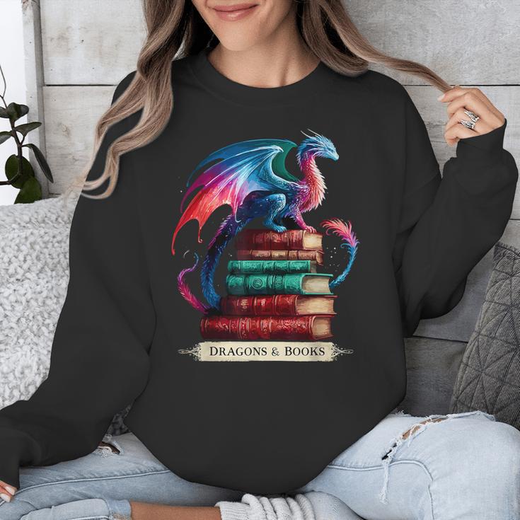 Dragons And Books Dragonworm Book Lover Reading Unisex Sweatshirt