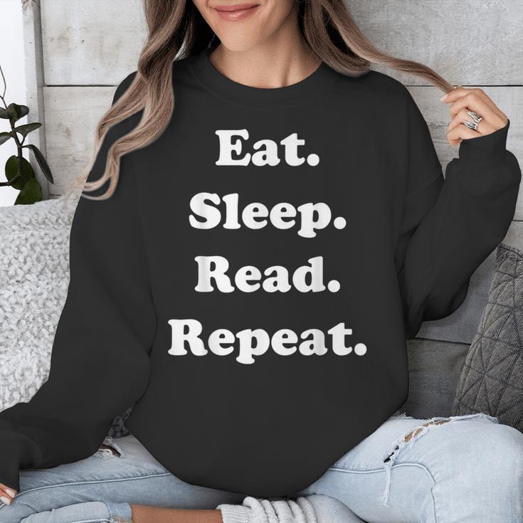 Eat Sleep Read Repeat Book Enthusiast Unisex Sweatshirt