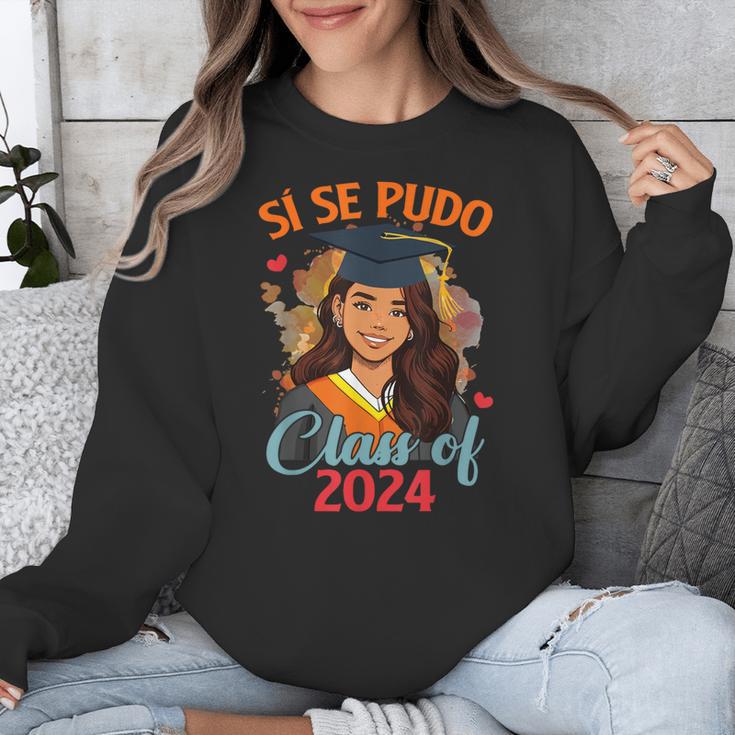 Educated Latina Graduation Day Grad Si Se Pudo Class Of 2024 Unisex Sweatshirt