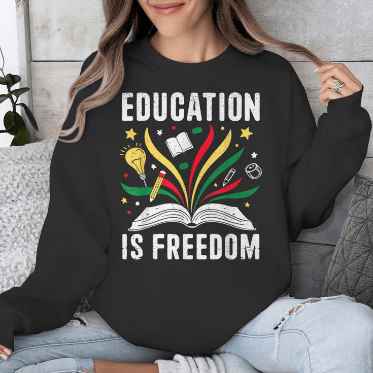 Education Is Freedom Books History Teacher Kids Unisex Sweatshirt