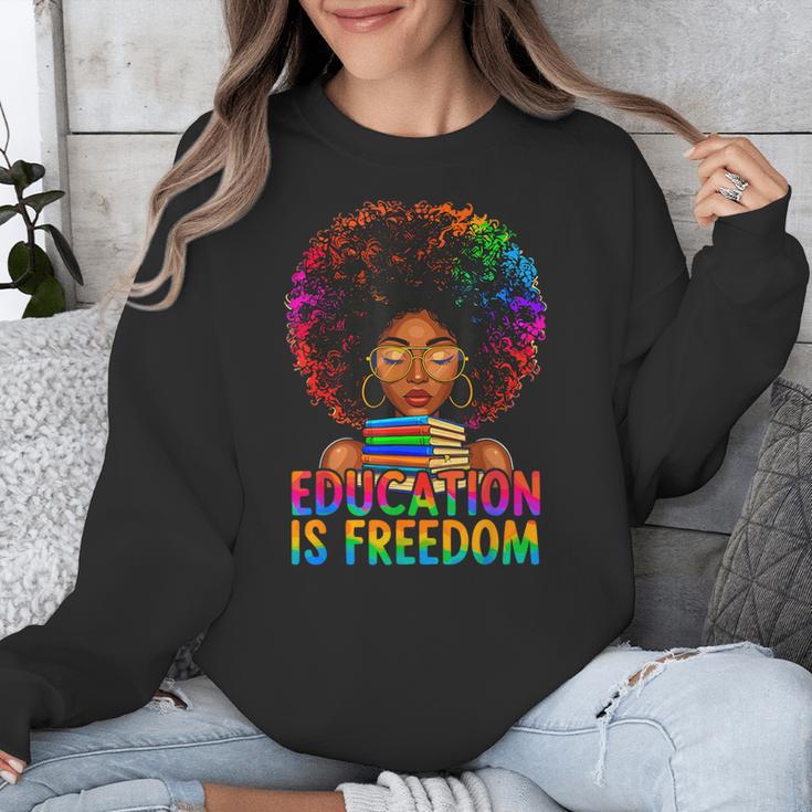 Education Is Freedom Teacher Books History Month Unisex Sweatshirt