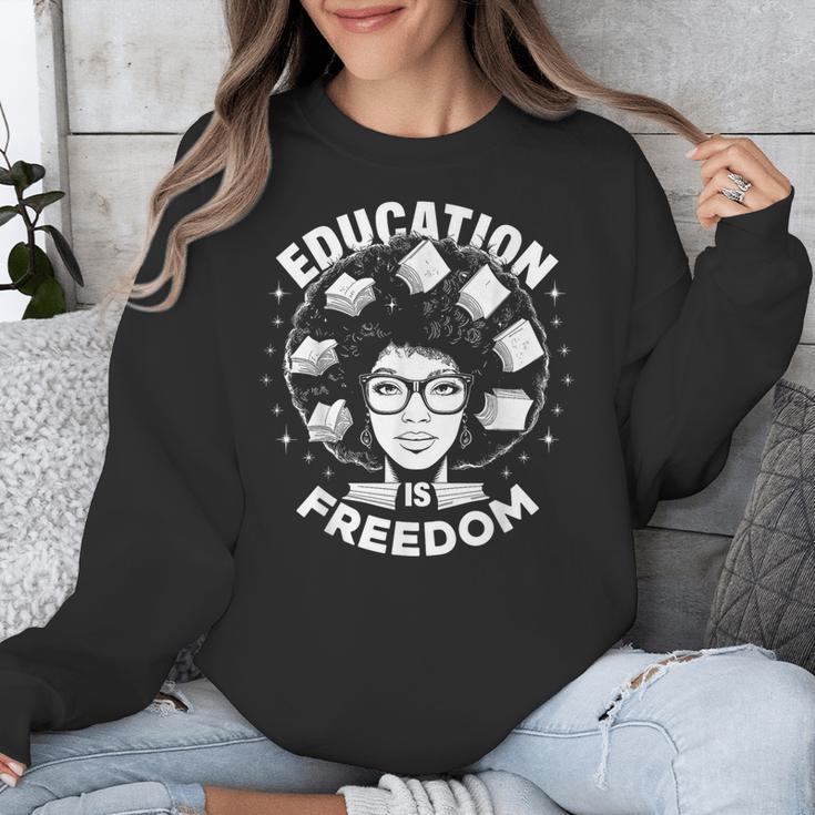 Education Is Freedom History Books African Pride Women Unisex Sweatshirt