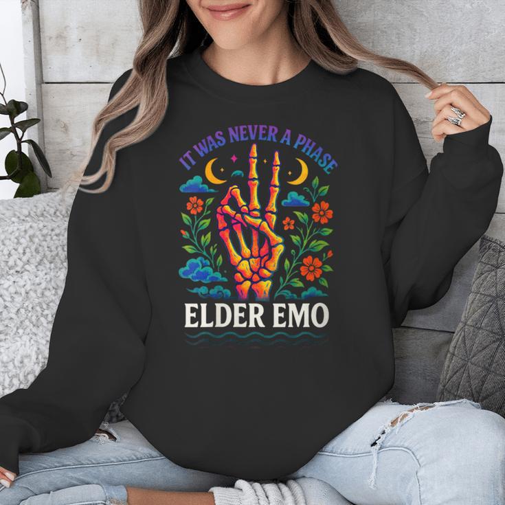 Elder Emo Nostalgia Skeleton Hand Unisex Sweatshirt Elder Emo Nostalgia Skeleton Hand Unisex Sweatshirt