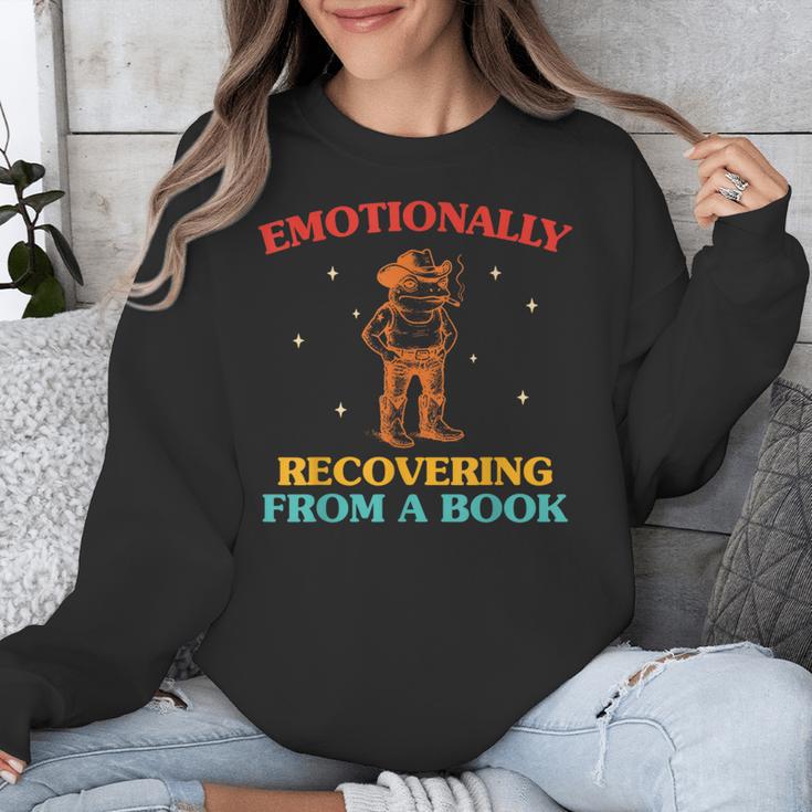 Emotionally Recovering From A Book Frog Unisex Sweatshirt Emotionally Recovering From A Book Frog Unisex Sweatshirt