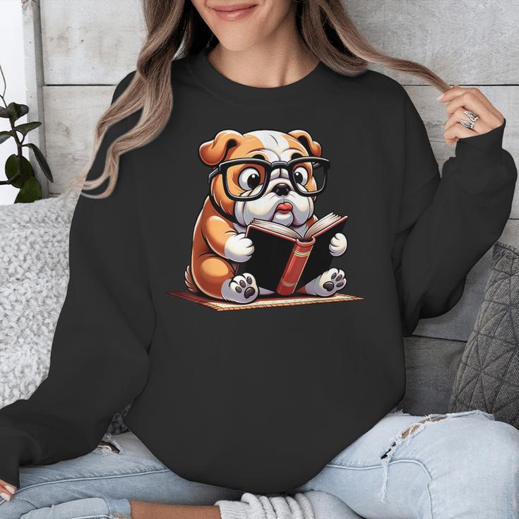 English Bulldog Reading a Book Dog For Men Women Girls Kids Unisex Sweatshirt English Bulldog Reading a Book Dog For Men Women Girls Kids Unisex Sweatshirt