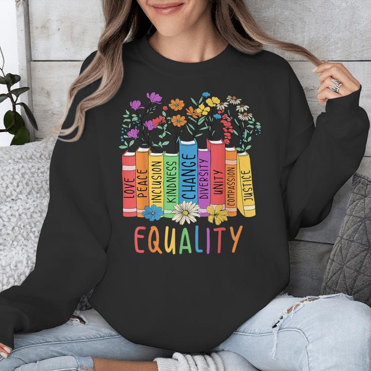 Equality Book LGBTQ Wildflowers Equal Rights Gay Kindness Unisex Sweatshirt Equality Book LGBTQ Wildflowers Equal Rights Gay Kindness Unisex Sweatshirt