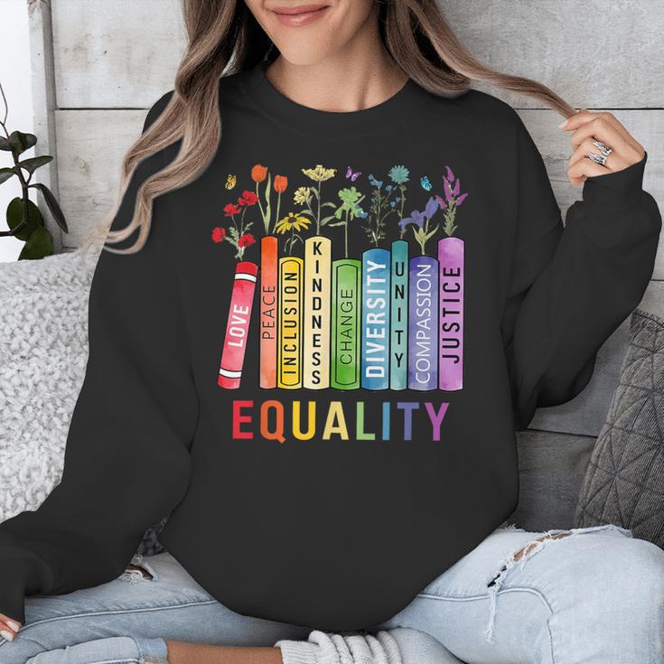 Equality Books Peace Love Compassion LGBT Gay Lesbian Pride Unisex Sweatshirt Equality Books Peace Love Compassion LGBT Gay Lesbian Pride Unisex Sweatshirt