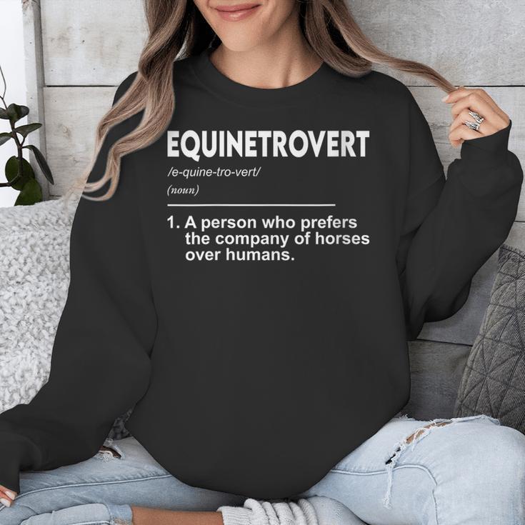 Equinetrovert Definition Equestrian Introvert Horse Lover Unisex Sweatshirt