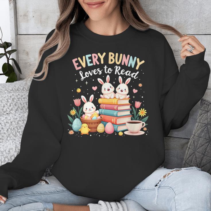 Every Bunny Loves To Read Book Lover Easter Day Apparel Unisex Sweatshirt