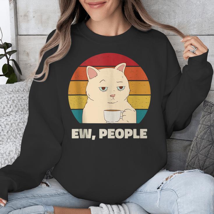 Ew People Introvert Cat Lover Crazy Colorful Cat Lady Unisex Sweatshirt Ew People Introvert Cat Lover Crazy Colorful Cat Lady Unisex Sweatshirt