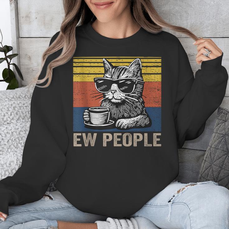 Ew People Introvert Cat Lover Crazy Vintage Cat Lady Unisex Sweatshirt Ew People Introvert Cat Lover Crazy Vintage Cat Lady Unisex Sweatshirt