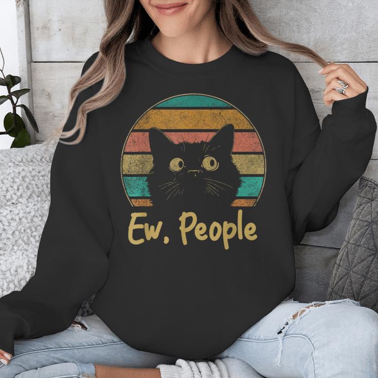 Ew People Retro Cat Lover Social Introvert Unisex Sweatshirt Ew People Retro Cat Lover Social Introvert Unisex Sweatshirt