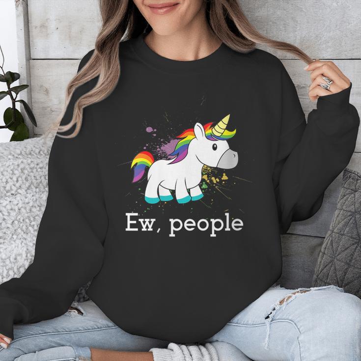 Ew People Unicorn Lover Introvert Rainbow Unicorn Unisex Sweatshirt