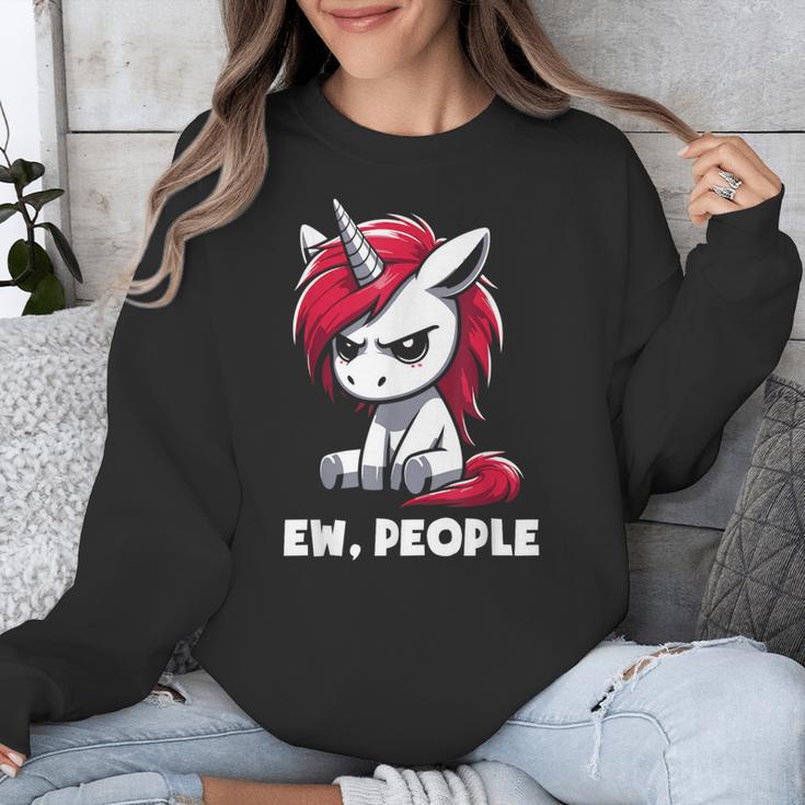 Ew People Unicorn Sarcastic Humor Introvert Unisex Sweatshirt Ew People Unicorn Sarcastic Humor Introvert Unisex Sweatshirt