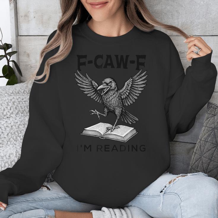 F-Caw-F Crow Book Lovers Vintage Bookish Bird Unisex Sweatshirt