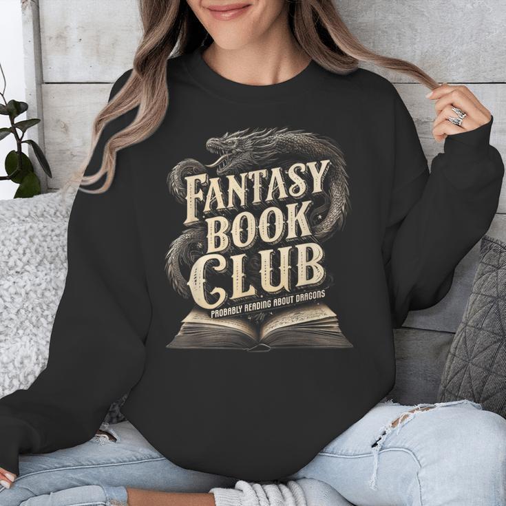 Fantasy Book Club Dragons For Women Men Or Kids Reading Unisex Sweatshirt Fantasy Book Club Dragons For Women Men Or Kids Reading Unisex Sweatshirt