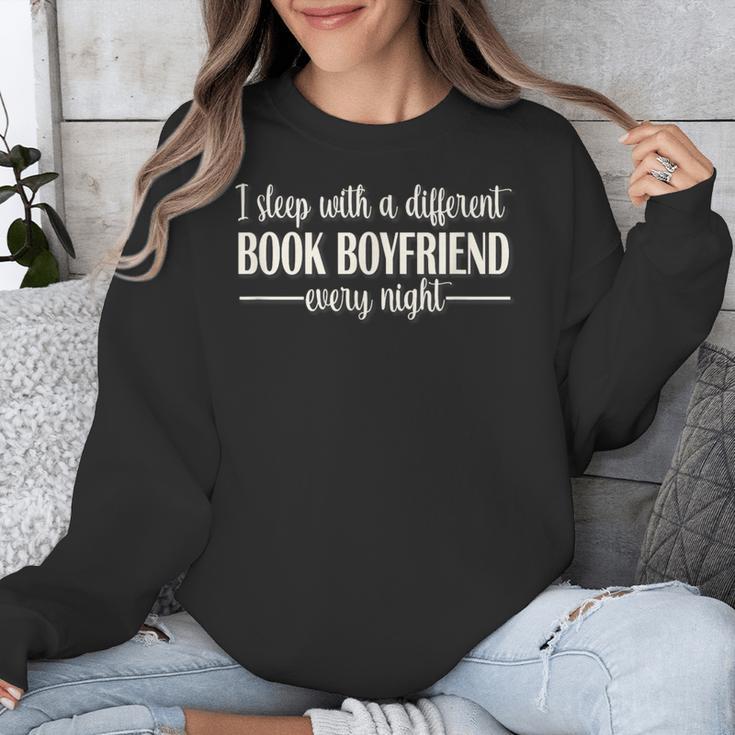 Fantasy Romantasy Novels Lover Sleep With Book Boyfriend Unisex Sweatshirt Fantasy Romantasy Novels Lover Sleep With Book Boyfriend Unisex Sweatshirt