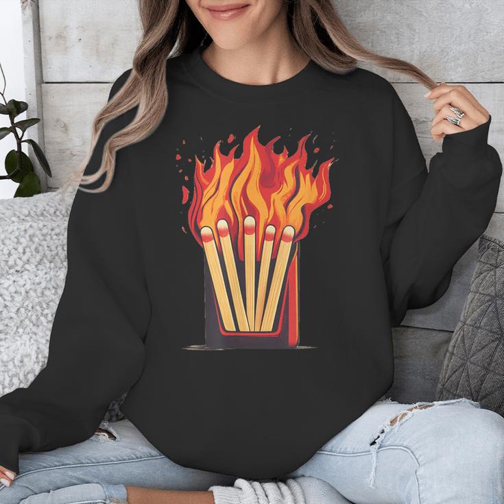 Flames And Lighter Costume For Matchbook Lovers Unisex Sweatshirt