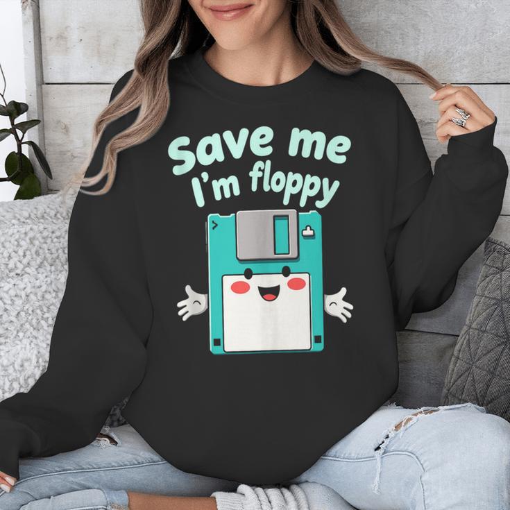 Floppy Disk Retro Tech Nostalgia Old School Computing Humor Unisex Sweatshirt