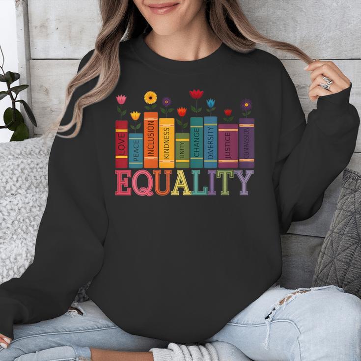 Floral Flower Book Equality Human Rights Women's Rights Unisex Sweatshirt